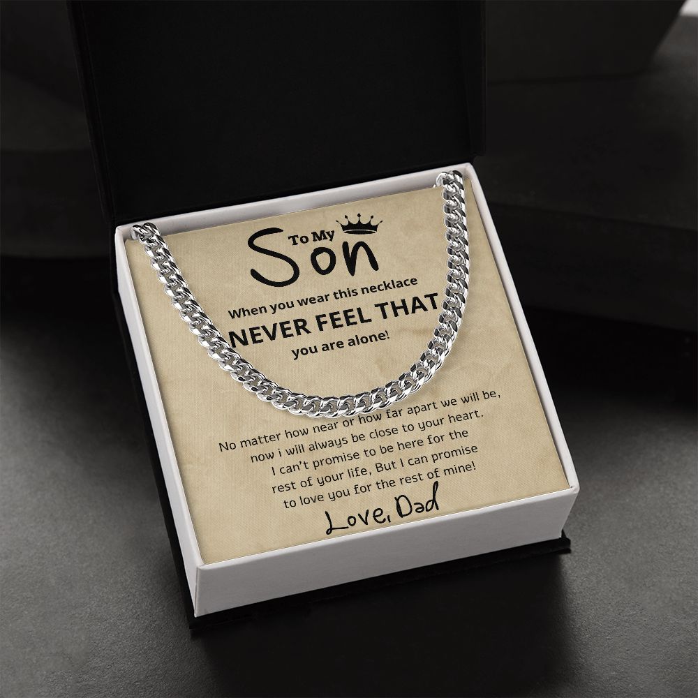 A Beautiful Cuban Link Chain Necklace Gift From Dad To Son