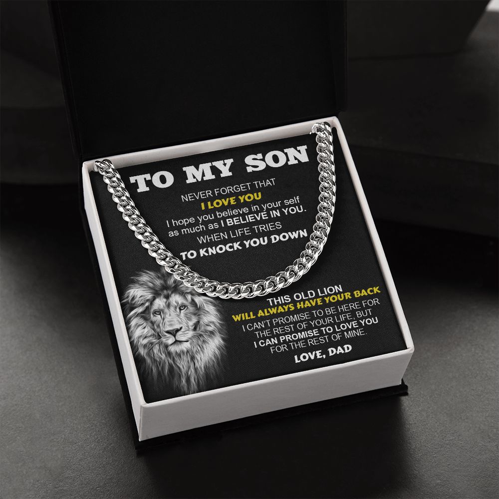 To My Son | I Believe In You | Cuban Link Chain Gift From Dad