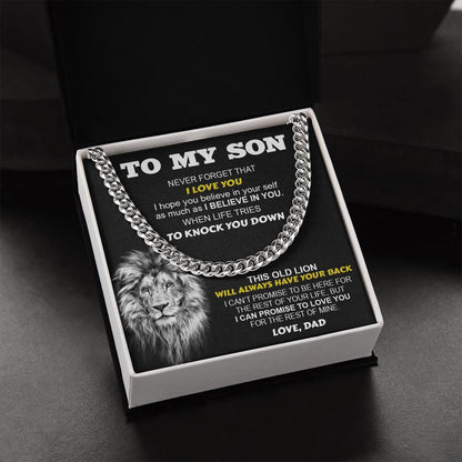 To My Son | I Believe In You | Cuban Link Chain Gift From Dad