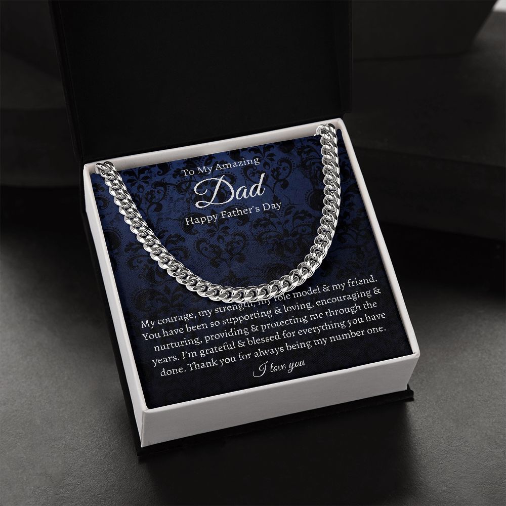 To My Dad | My Strength, My Role Model & My Friend | Cuban Link Chain | Unique Gift For Dad