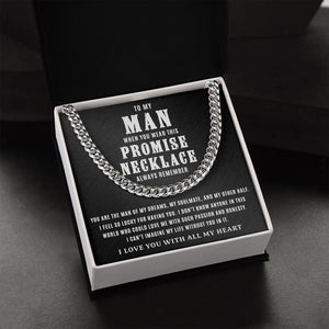 To My Man - The Man Of My Dreams, Cuban Link Chain Gift for Him