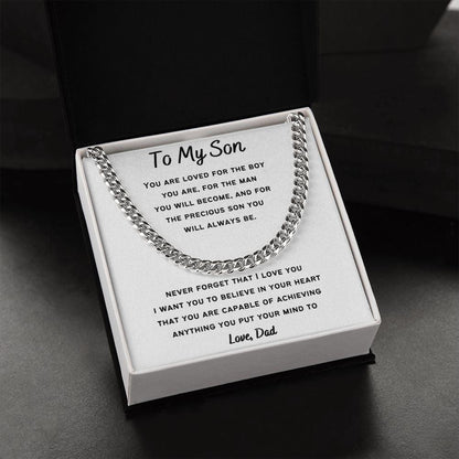 Cuban Link Chain For My Son, Love Dad Gift For Mom, necklace For Wife, Gift For Mother's Day