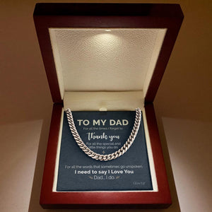 To My Dad - Thank you for all - Cuban Link Chain Gift For Man Husband Gift For Birthday