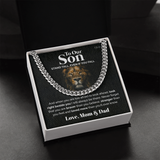 Pamaheart- To our Son - Stand tall - Cuban Link Chain, Gift For Man, Husband, Gift For Birthday, Christmas