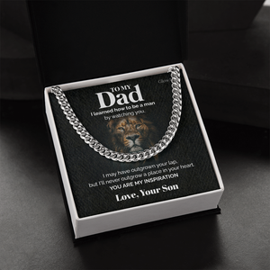 Pamaheart- To my Dad - My Inspiration - Cuban Link Chain, Gift For Man, Husband, Gift For Birthday, Christmas