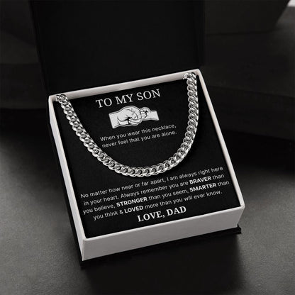 No Matter How Near Or Far Apart - Length Adjustable Cuban Link Chain For Son