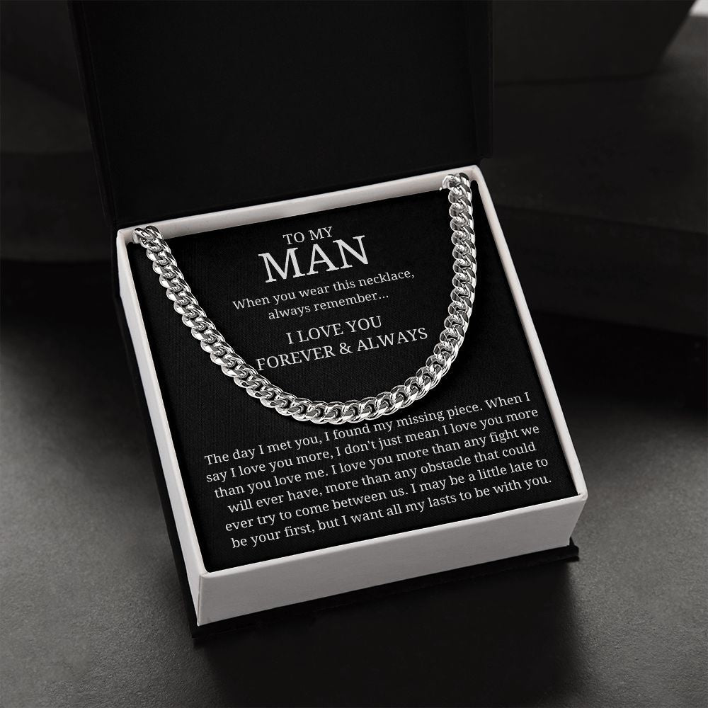My Missing Piece - Length Adjustable Cuban Link Chain For Husband/Soulmate/Boyfriend