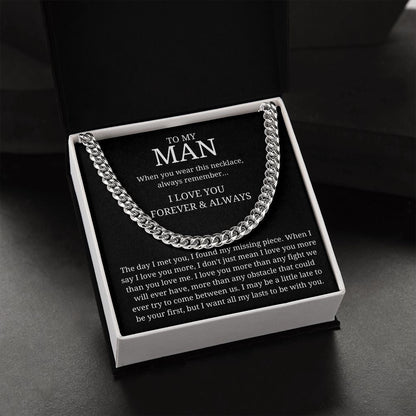 My Missing Piece - Length Adjustable Cuban Link Chain For Husband/Soulmate/Boyfriend
