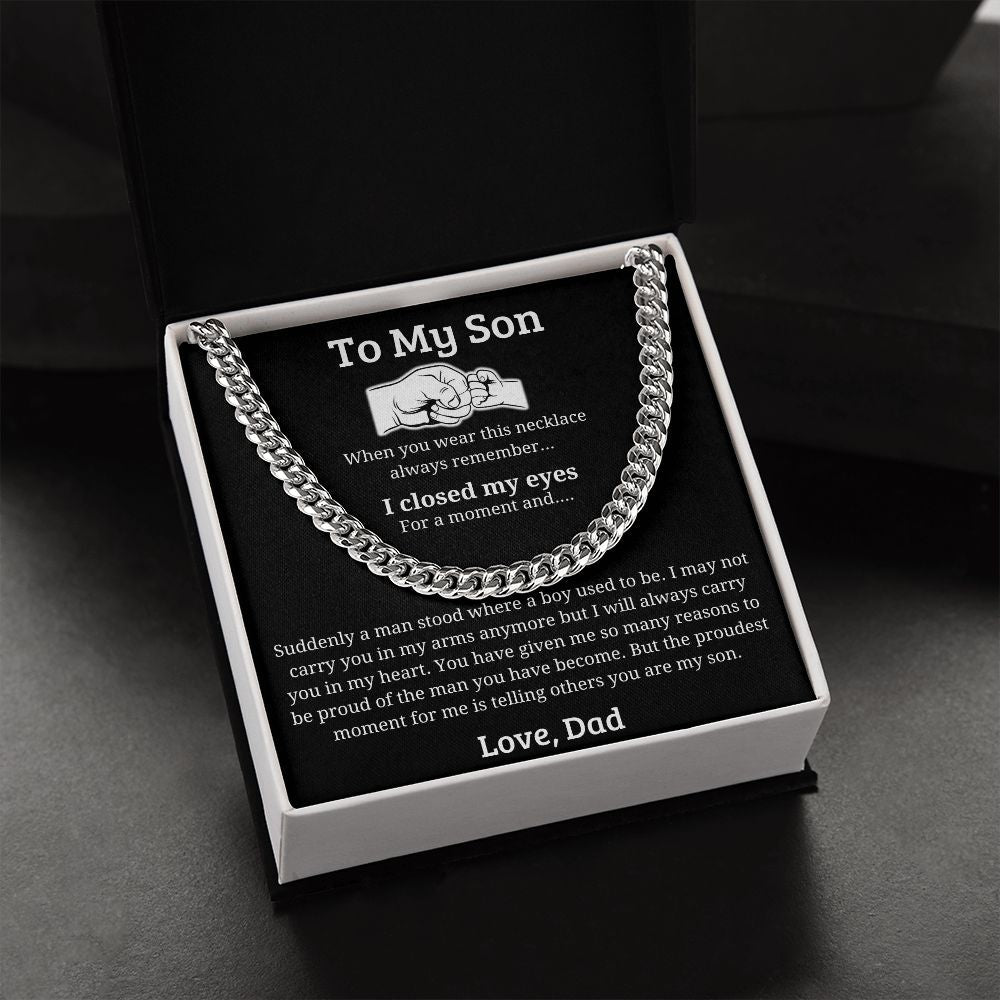 My Proudest Moment - Length Adjustable Cuban Link Chain For Son