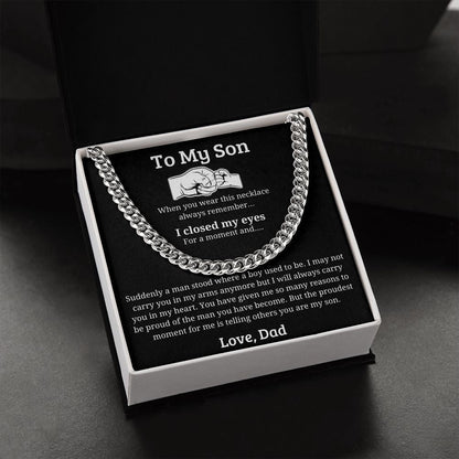 My Proudest Moment - Length Adjustable Cuban Link Chain For Son