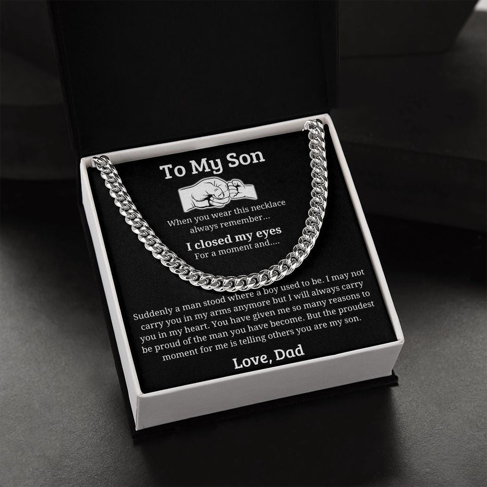 My Proudest Moment - Length Adjustable Cuban Link Chain For Son