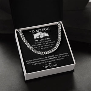 Loved More Than You Will Ever Know - Length Adjustable Cuban Link Chain For Son
