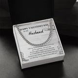 Happy Valentine's Day To My Husband Cuban Link Chain Necklace Gift For Mom, necklace For Wife, Gift For Mother's Day