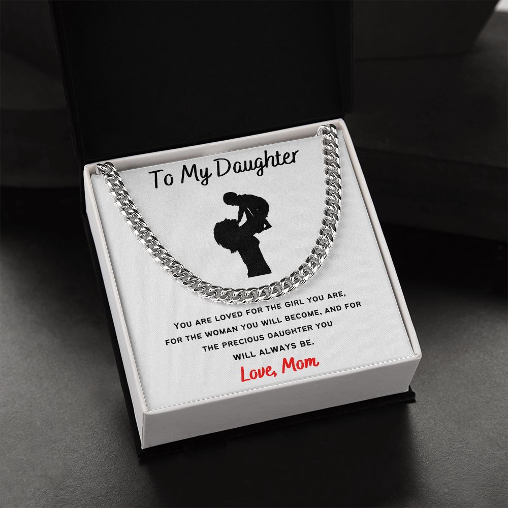 To My Daughter - Cuban Link Necklace Gift For Mom, necklace For Wife, Gift For Mother's Day