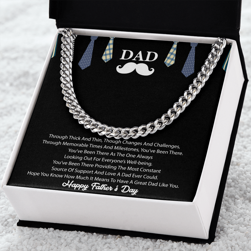 Personalized Father's Day Gift Necklace for Dad, Love Your, Daughter and Son - Cuban Link Chain