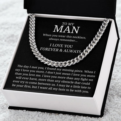 My Missing Piece - Length Adjustable Cuban Link Chain For Husband/Soulmate/Boyfriend