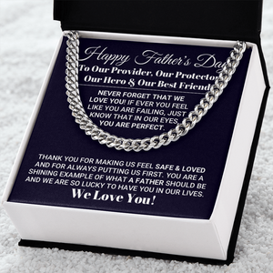 Our World Father's Day Necklace, Necklace for Father, Father's Day Gift, Best Gift idea for Father, Cuban Link Chain Necklace