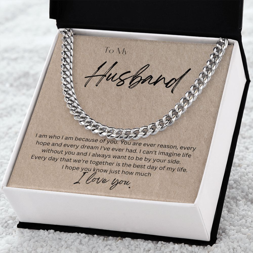 To My Husband Cuban Chain Link Necklace Gift For Mom, necklace For Wife, Gift For Mother's Day
