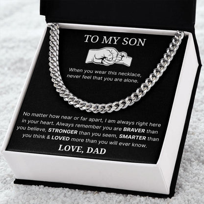No Matter How Near Or Far Apart - Length Adjustable Cuban Link Chain For Son