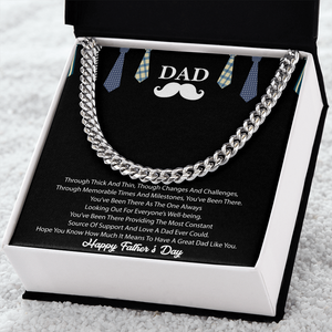 Personalized Father's Day Gift Necklace for Dad, Love Your, Daughter and Son - Cuban Link Chain