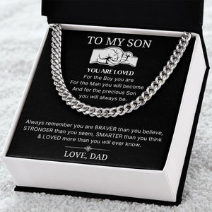 Loved More Than You Will Ever Know - Length Adjustable Cuban Link Chain For Son