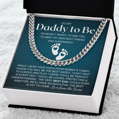 Cuban Link Chain Necklace - Daddy to be from Bump Gift for Father's Day Gift for Father's Of Newborn Christmas Gift