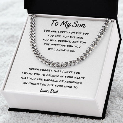 Cuban Link Chain For My Son, Love Dad Gift For Mom, necklace For Wife, Gift For Mother's Day