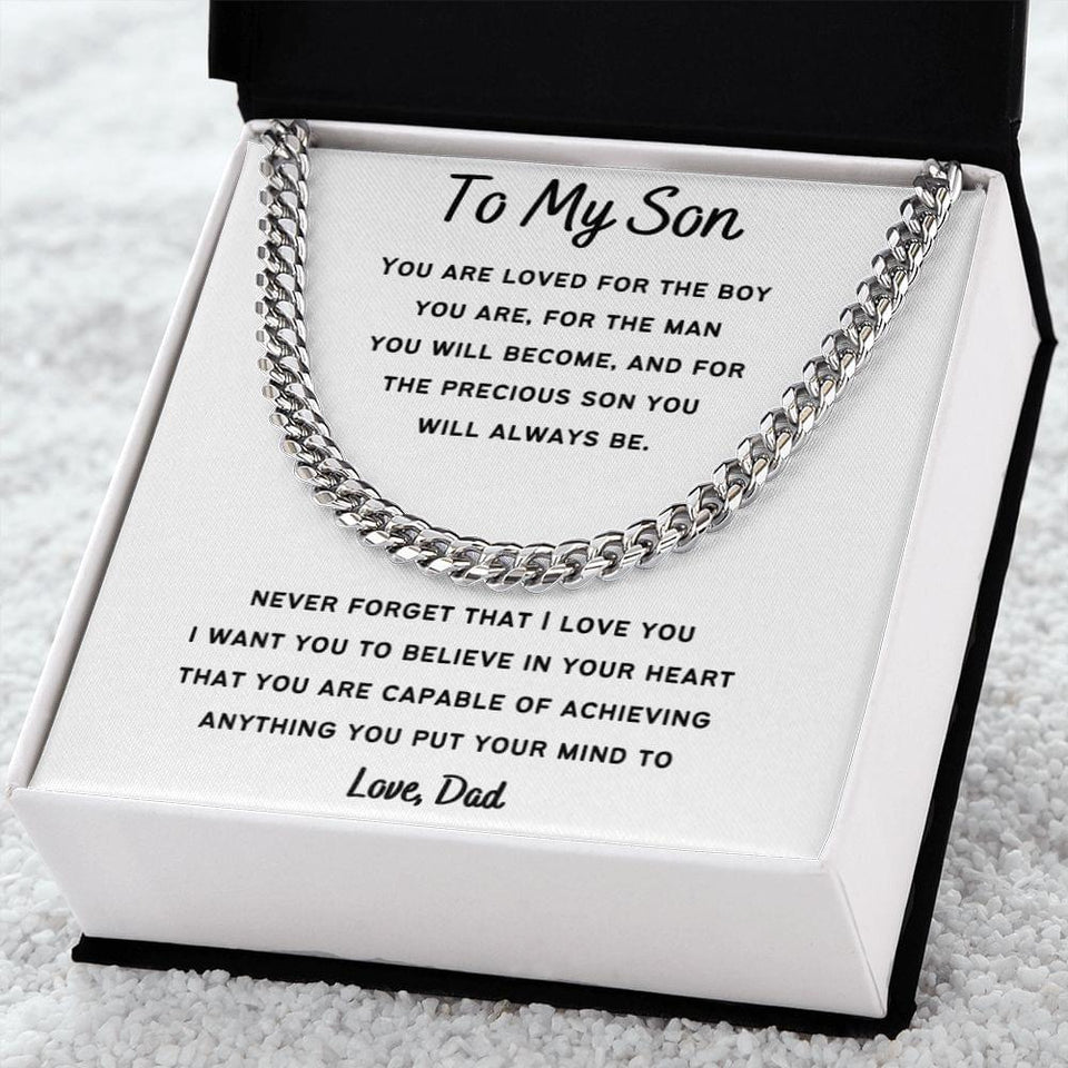 Cuban Link Chain For My Son, Love Dad Gift For Mom, necklace For Wife, Gift For Mother's Day