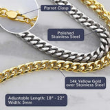 To My Dad - Thank you for all - Cuban Link Chain Gift For Man Husband Gift For Birthday