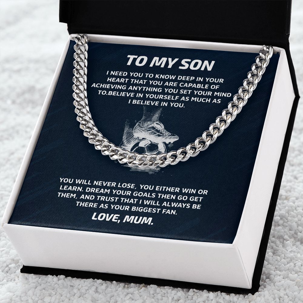 Cuban Link chain For Son Gift for your Football Player Gift For Mom, necklace For Wife, Gift For Mother's Day