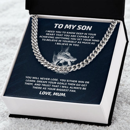 Cuban Link chain For Son Gift for your Football Player Gift For Mom, necklace For Wife, Gift For Mother's Day