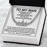 To My Man Cuban Link Chain Necklace King Gift For Mom, necklace For Wife, Gift For Mother's Day