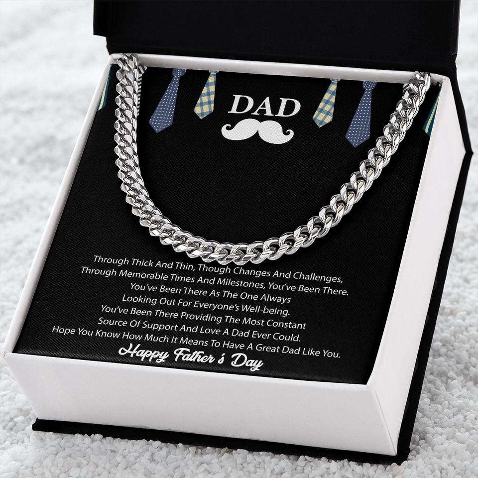 Personalized Father's Day Gift Necklace for Dad, Love Your, Daughter and Son - Cuban Link Chain