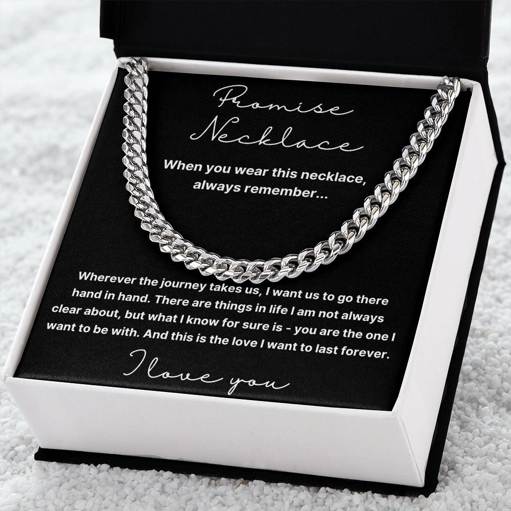 Hand In Hand - Length Adjustable Cuban Link Chain For Your Husband/Soulmate/Boyfriend