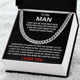 To My Man Cuban Link Chain (Stainless Steel) Gift For Mom, necklace For Wife, Gift For Mother's Day
