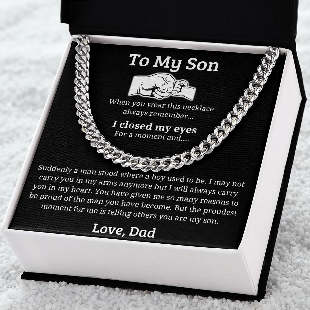 My Proudest Moment - Length Adjustable Cuban Link Chain For Son
