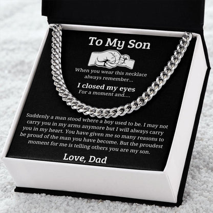 My Proudest Moment - Length Adjustable Cuban Link Chain For Son