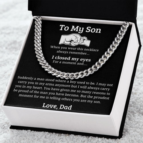 My Proudest Moment - Length Adjustable Cuban Link Chain For Son