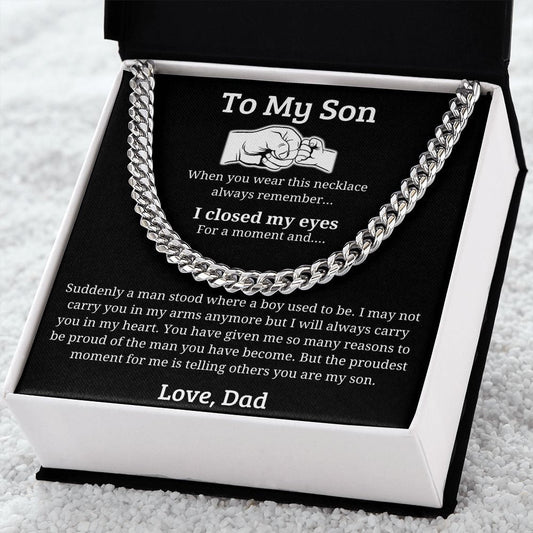 My Proudest Moment - Length Adjustable Cuban Link Chain For Son