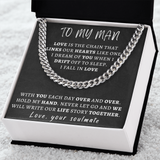 Necklace for Man - We Will Write Our Life Story Together, Birthday Gift for Man, Anniversary Gift, Cuban Link Chain Necklace