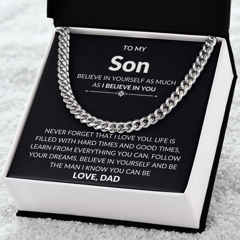 Believe in Yourself- Son Cuban link necklace