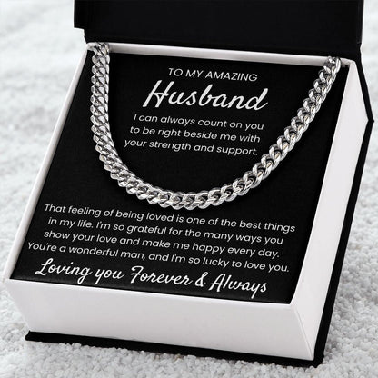 My Strength And Support - Length Adjustable Cuban Link Chain For Husband