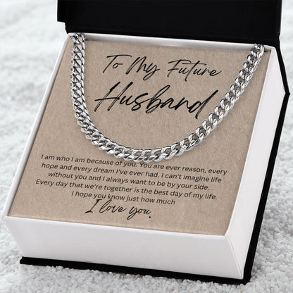 To My Future Husband Cuban Link Chain Necklace Gift For Mom, necklace For Wife, Gift For Mother's Day