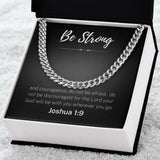 Be Strong Scripture Cuban Chain Link Necklace Gift For Mom, necklace For Wife, Gift For Mother's Day