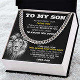 To My Son From Dad | When Life Tries To Knock You Down | Cuban Link Chain Necklace