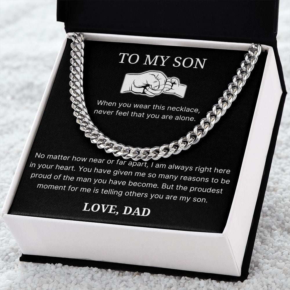 Proud Of The Man You Have Become - Length Adjustable Cuban Link Chain For Son