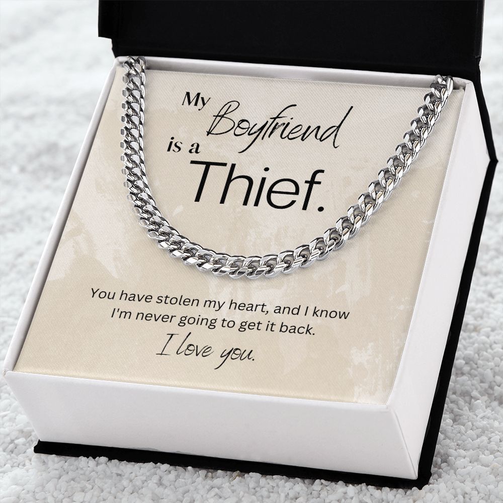 To My Boyfriend Cuban Link Chain Necklace Gift For Mom, necklace For Wife, Gift For Mother's Day