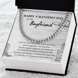 Happy Valentine's Day To My Boyfriend Cuban Link Chain Necklace Gift For Mom, necklace For Wife, Gift For Mother's Day