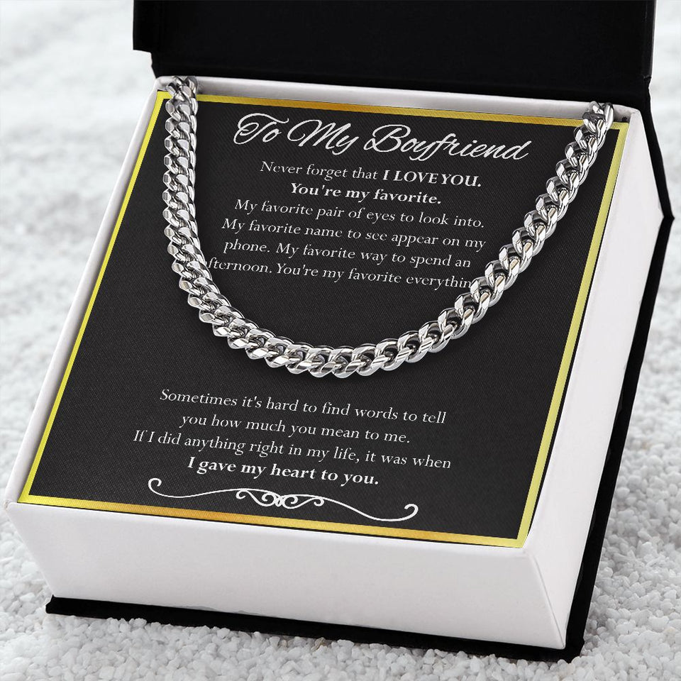Cuban Link Chain Gift For Boyfriend. Gift For Mom, necklace For Wife, Gift For Mother's Day