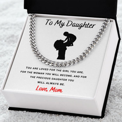 To My Daughter - Cuban Link Necklace Gift For Mom, necklace For Wife, Gift For Mother's Day